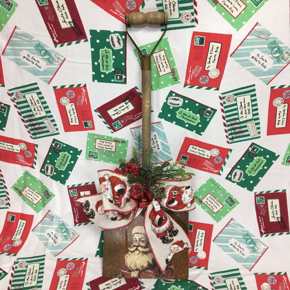 Christmas Santa Snow Shovel Decor